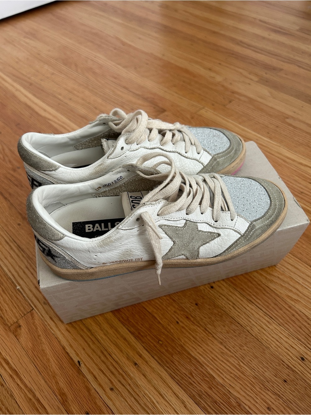 Golden Goose Off-White and Beige Ball Star Low-Top Sneakers - Limited Edition